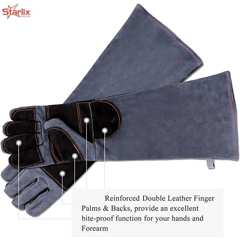 
Leather Thumb Crotch Reinforced Lining Heat Resistant Welding Gloves Cow Split Protection Hand High Quality STARLIX INDUSTRIES 