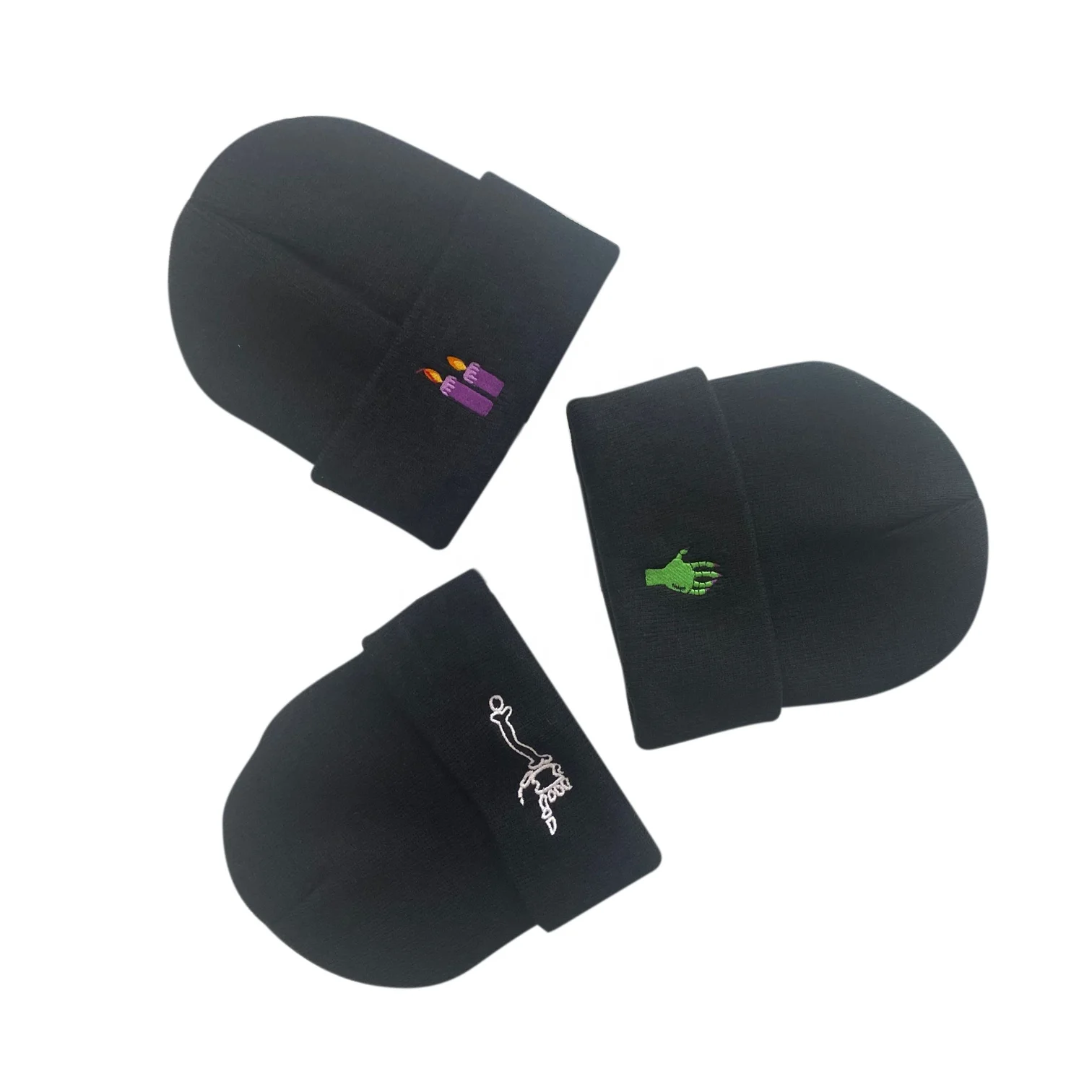 Шапка-бини на Хэллоуин черная зимняя шапка Мужская акриловая вязаная заказ с вышитым