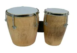 Bongo Drum Set Wood Instrument Folk Musical Natural Professional Sound Two Piece 1 Set 29 Cm X 17 Cm X 18 Cm 1200 Gram Percusion