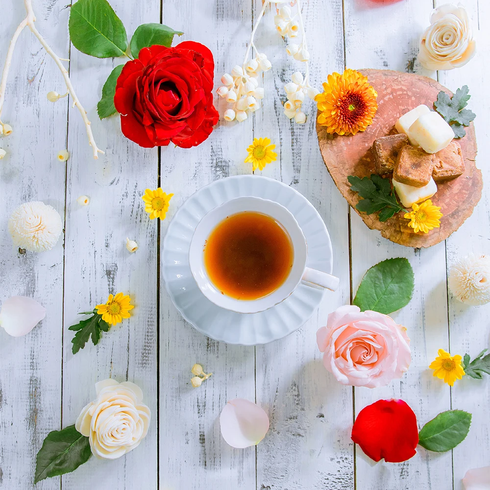 Taiwan Wholesale brown sugar rose flower tea cube beverage