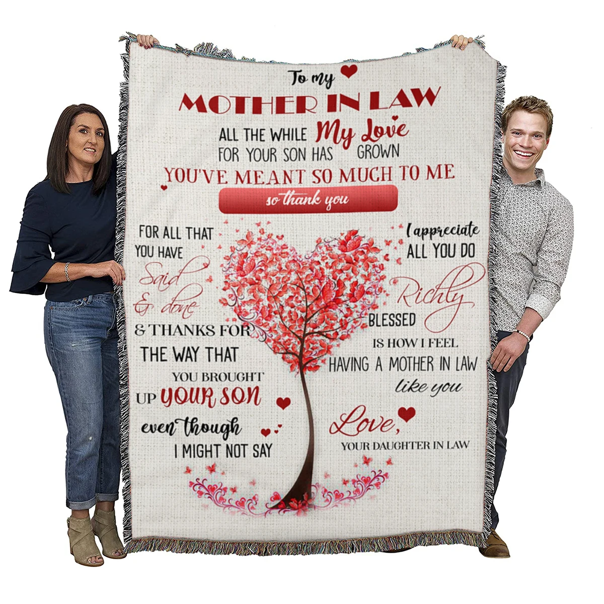 
To My Mother-in-law Woven Blanket Throw Woven Cotton Wholesale Drop Shipping 