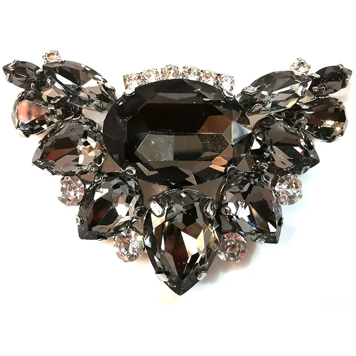 Wholesale Rhinestone glass Wedding Metal Shoe Flower Shoe Accessories For Women Shoes