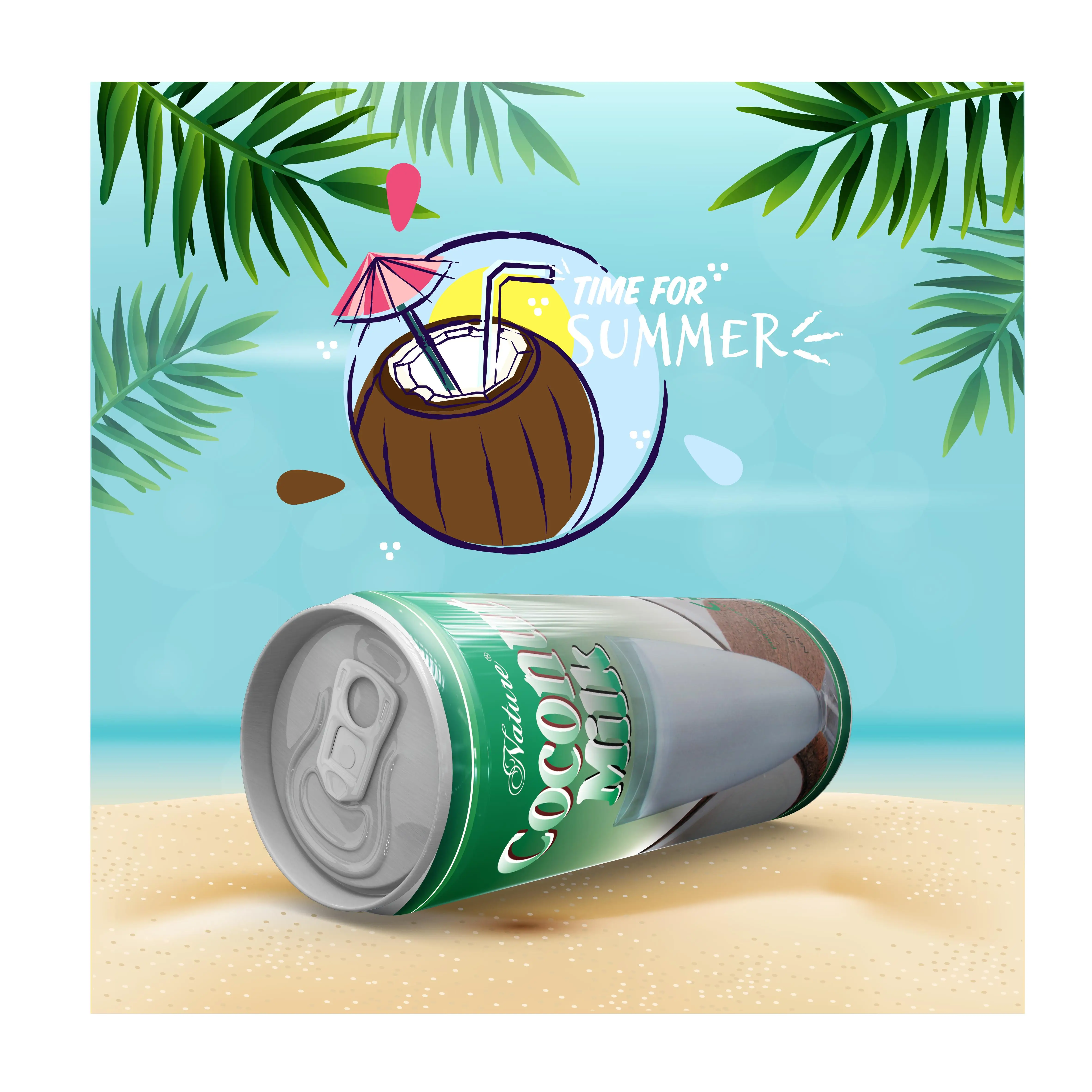 
Производитель OEM для кокосового молока в жестяной банке/Оптовая цена 240 мл кокосовый сок drink_Extract из кокосовой целлюлозы 