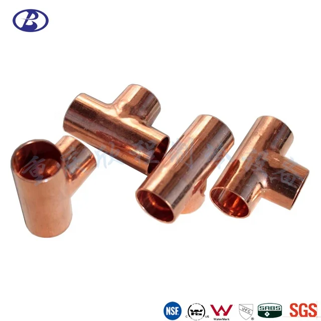 Copper Fitting 3 Way for AC and Plumbing 5/16 Inch Copper Equal Tee