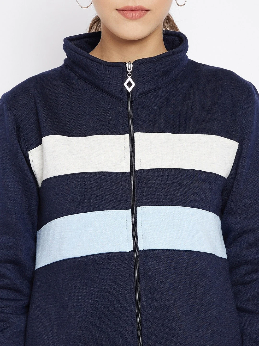 2022 Fashionable Stylish Customized High Quality Color Block Full Sleeved Out Door Winter Warm Tracksuit For Woman