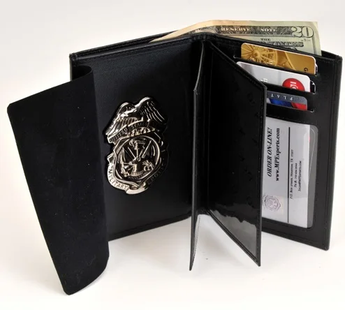 Leather Name Badge Holder Purse  Badge Holder Cases  Leather Badge Holder Wallet