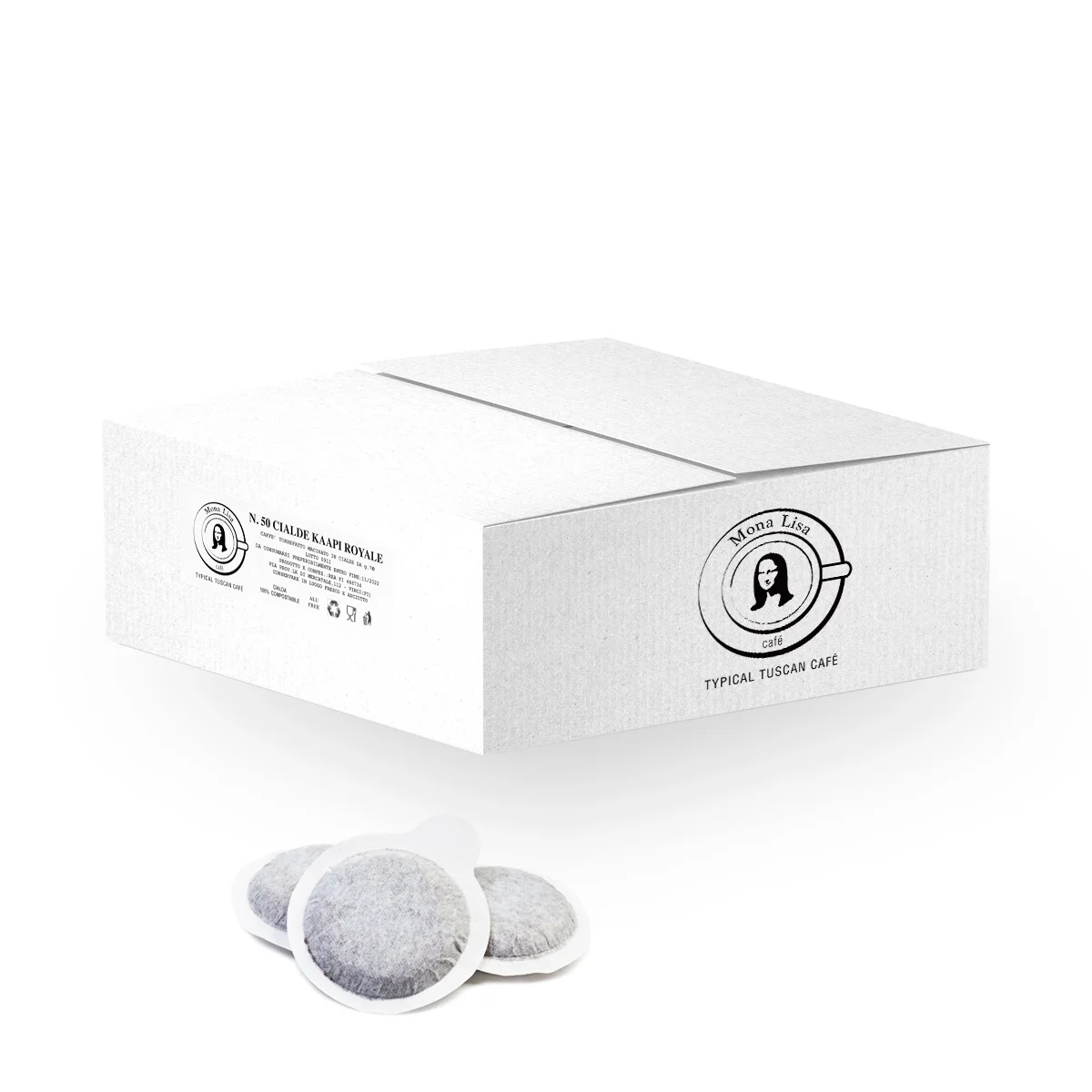 Single origin Kaapi Royale Italian Coffee pods box compostable and biodegradable for espresso machines