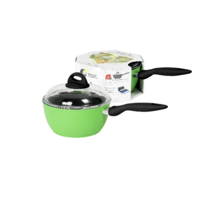 Famous Italy Marca non-stick super quality 3 layer heat resistant 20cm sauce pan with lid