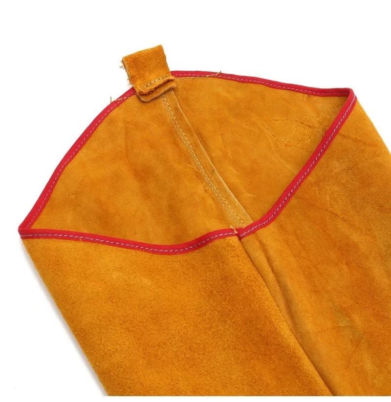 2022 Protective Heat Resistant Welding Sleeve Long Split Button Leather Arm Guard