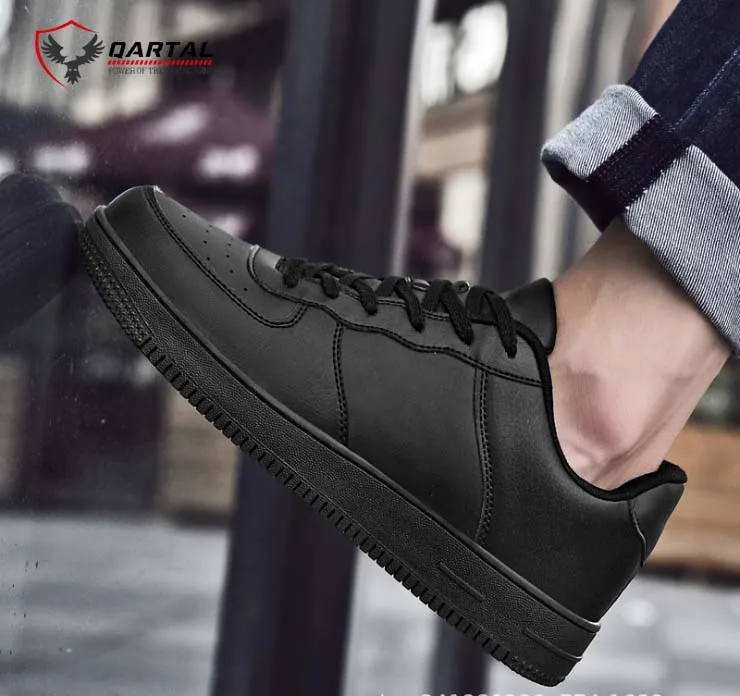 
Men Casual Shoes Leather Flat Shoes Lace-Up Top Sneakers Breathable Sustainable Male Shoes 
