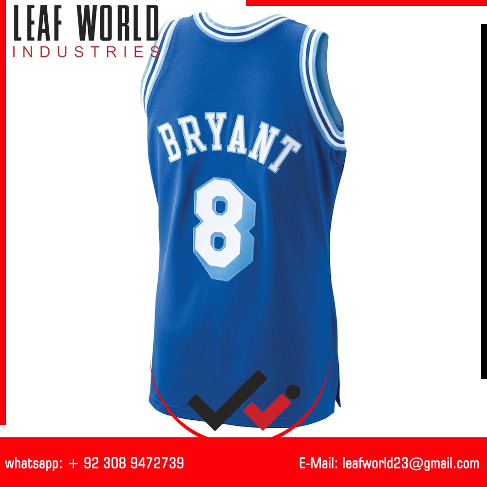  Классическое Джерси из твердой древесины сшитые с сублимационной печатью для баскетбола Лос-Анджелеса #8 Брайант