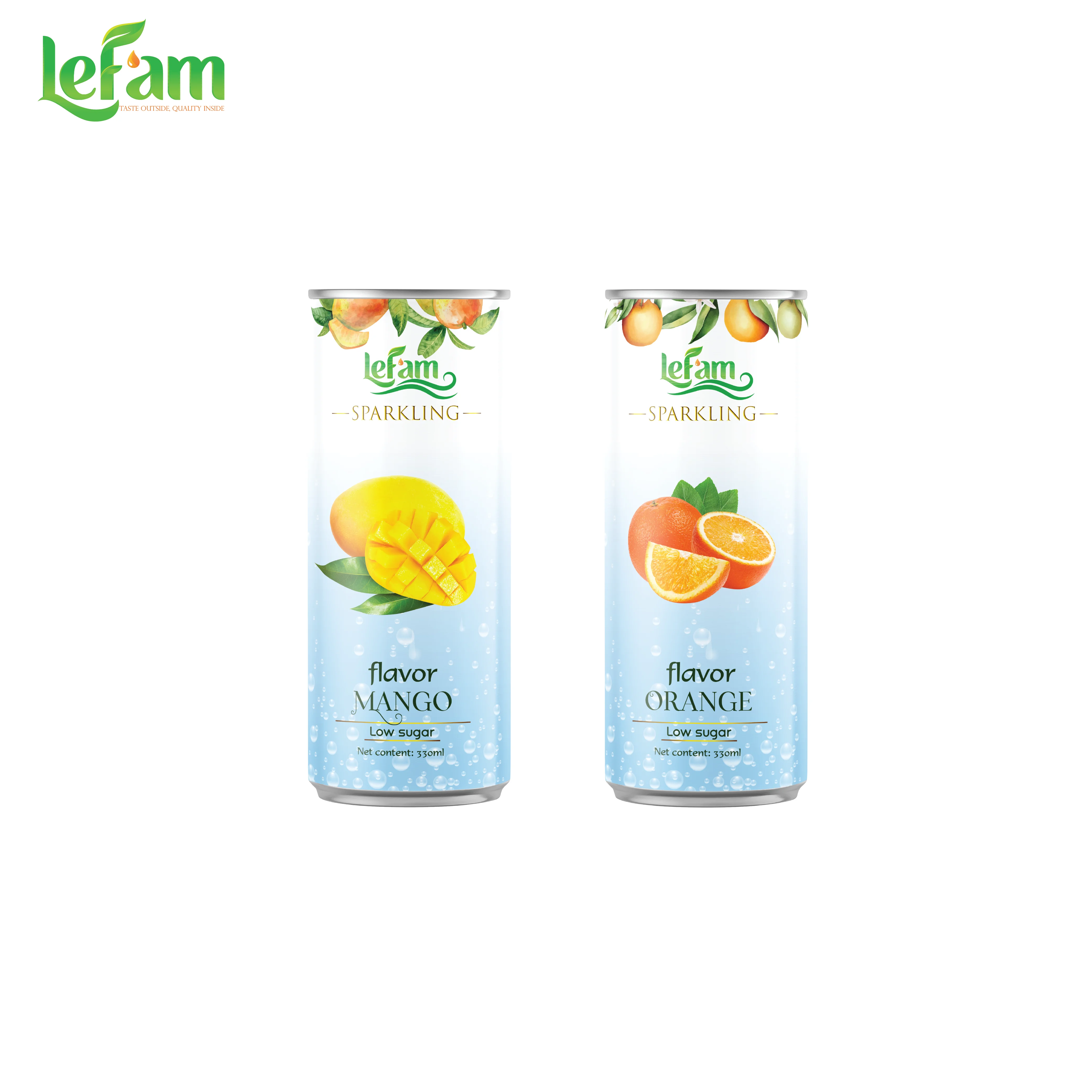 Фруктовые свежие материалы газированный напиток страстный фрукт/арбуз 330 мл может производить ODM оптовая продажа LEFAM