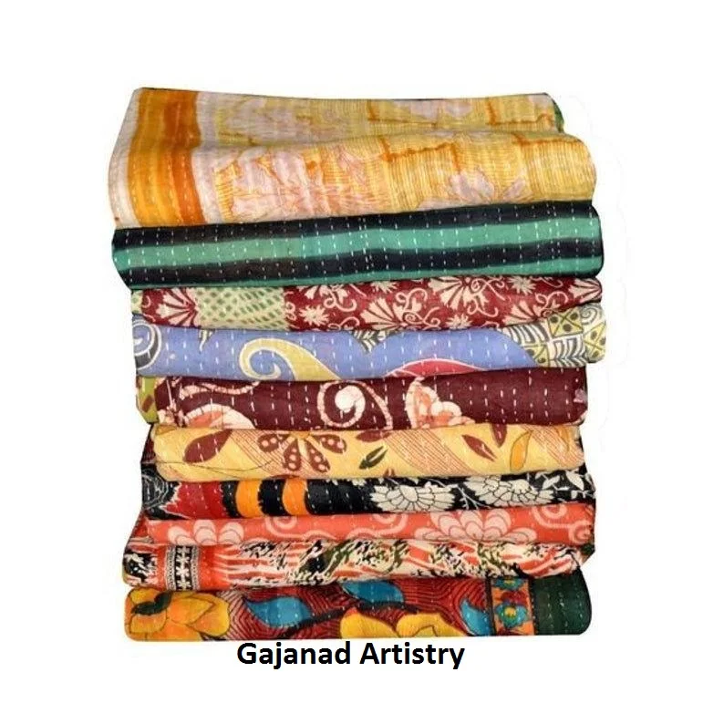 Wholesale Lot Of Indian Vintage Kantha Quilt Handmade Throw Reversible Blanket Bedspread Cotton Fabric BOHEMIAN quilt