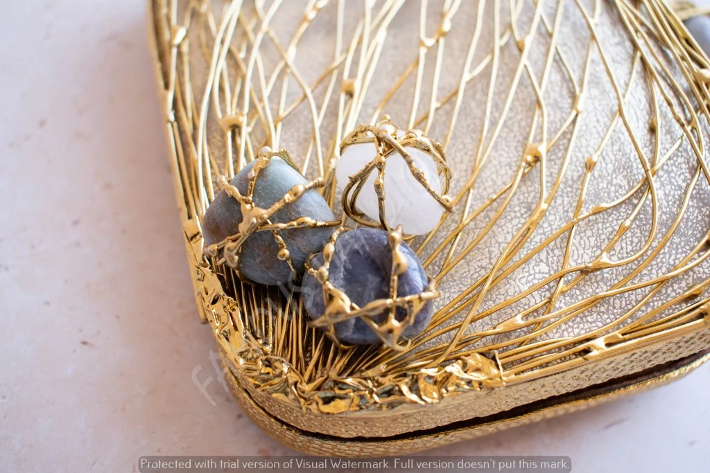 High Quality Hot Selling Mother of Pearl Inlay Brass Clutch With Wire Work On Top at Best Price