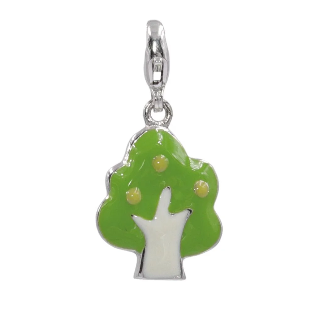 925 Sterling Silver Jewelry Silver Bracelet Charms Enamel Charm Pendant Silver Tree Pendant Bag Pendant Kids Jewelry