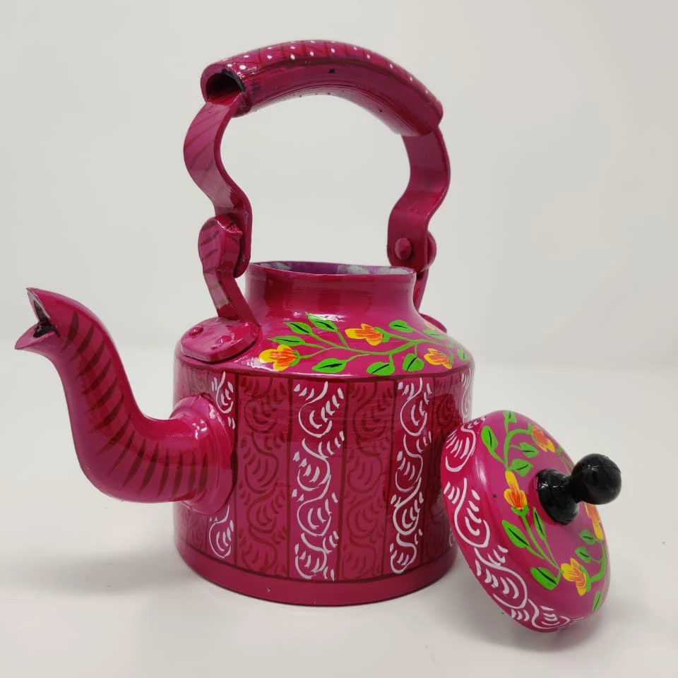 Hand Painted Aluminum Manual Tea Kettle