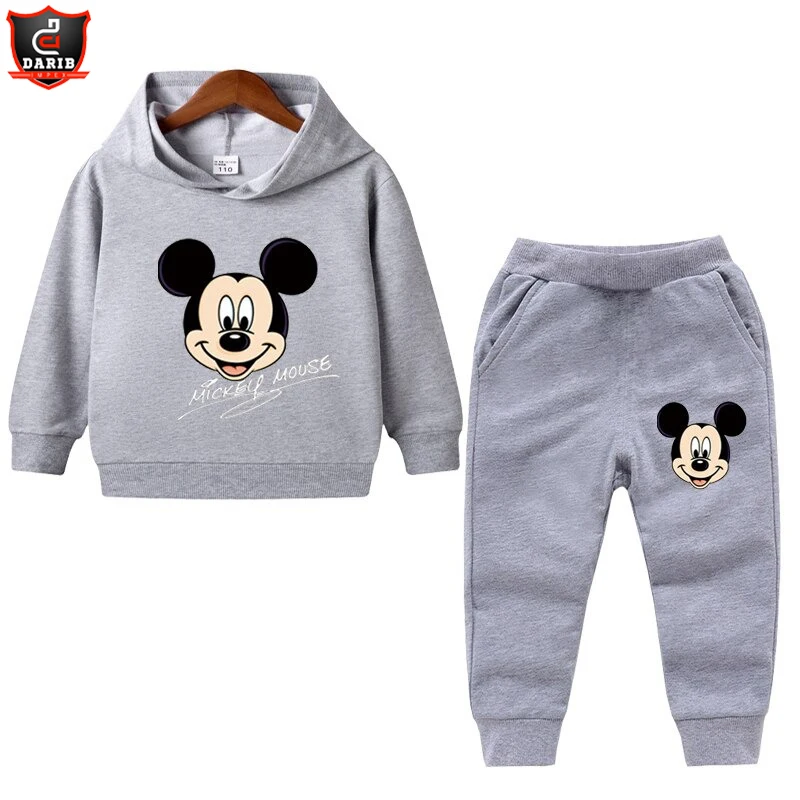 OEM Custom Logo Fleece Cotton Hoodie Two Piece Sweatsuit Boys Jogger Set Kids Tracksuit