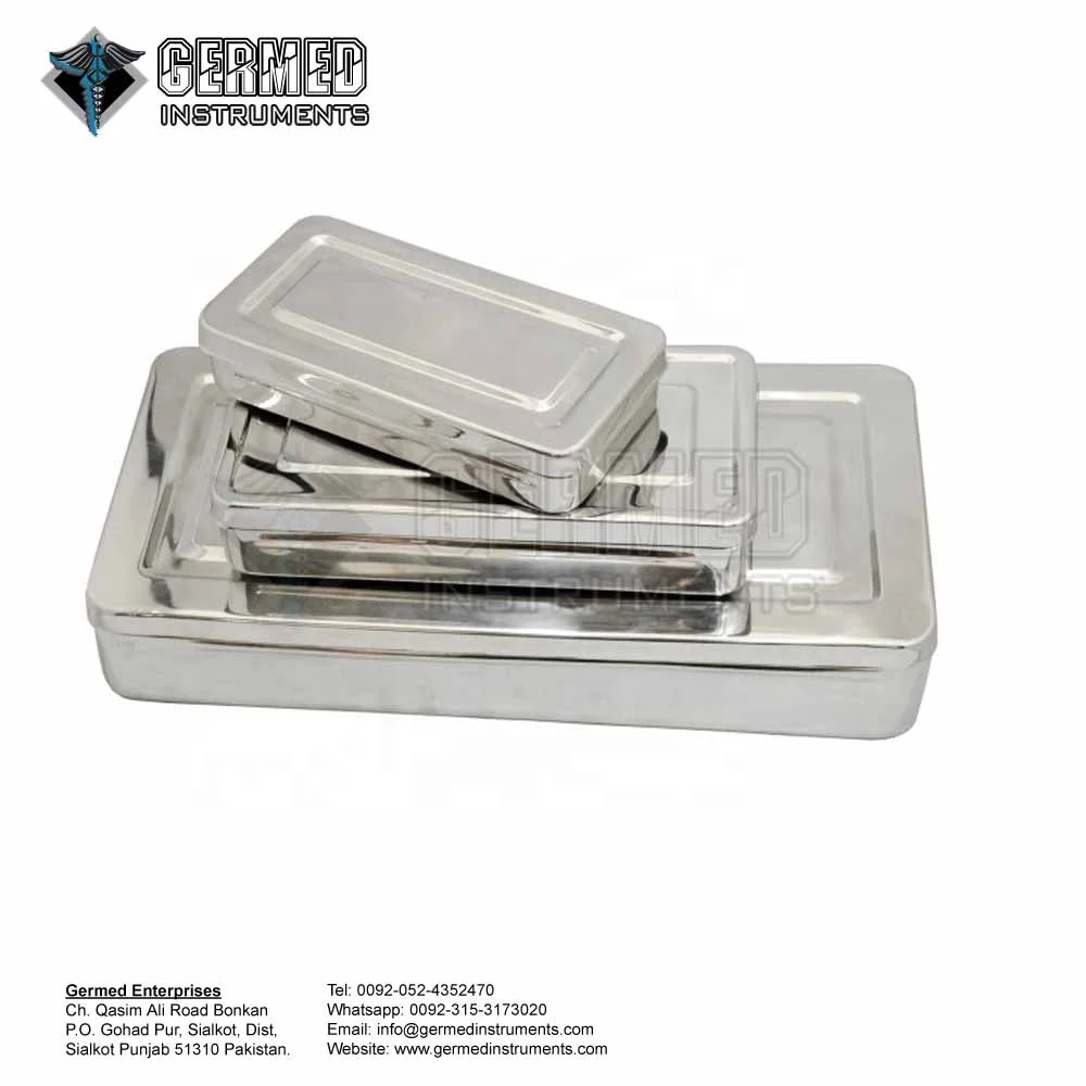 Manufacturer Supplier Wholesaler Dealer Surgical Instruments Storage Box Set of 3 PCS Hollow Ware Tools By GERMED ENTERPRISES