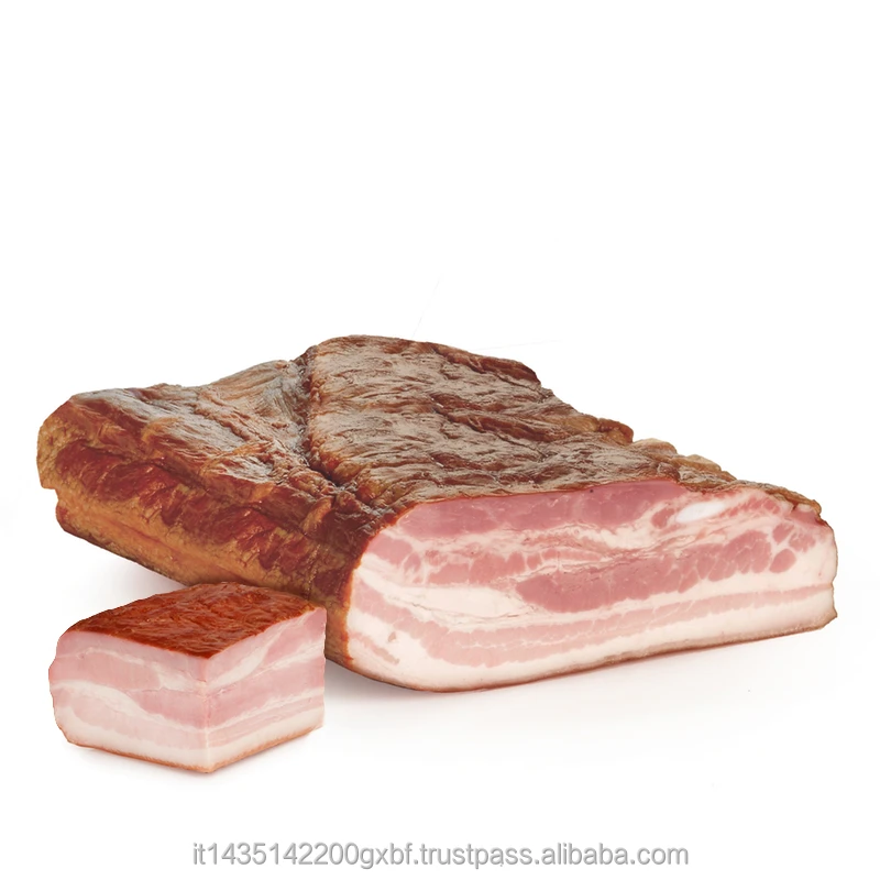 ITALIAN SMOKED STEAMED BACON PANCETTA kg 2  | high quality gluten free pork meat | premium Italy supplier