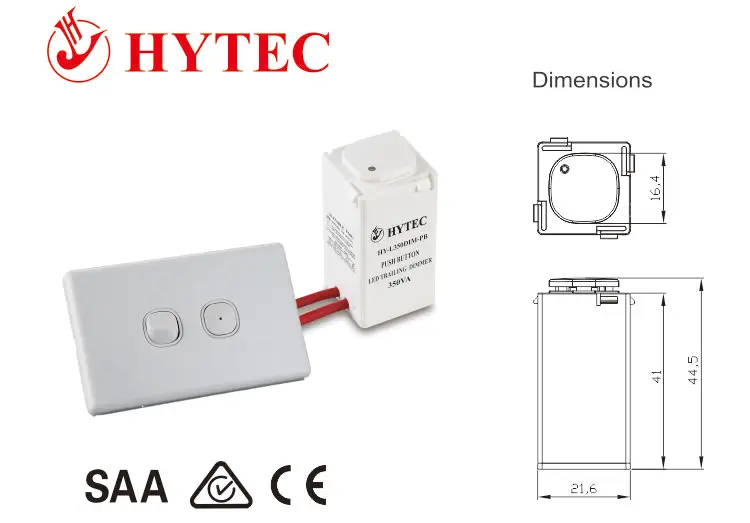 Push button LED Dimmer SAA CE approval 300W