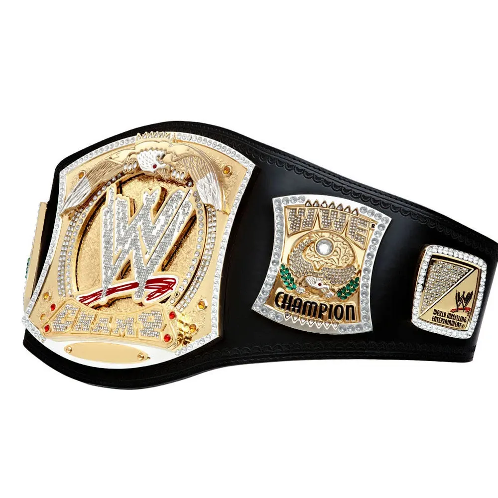 Official World Wrestling Authentic Championship Spinner Title Belt Gold Small