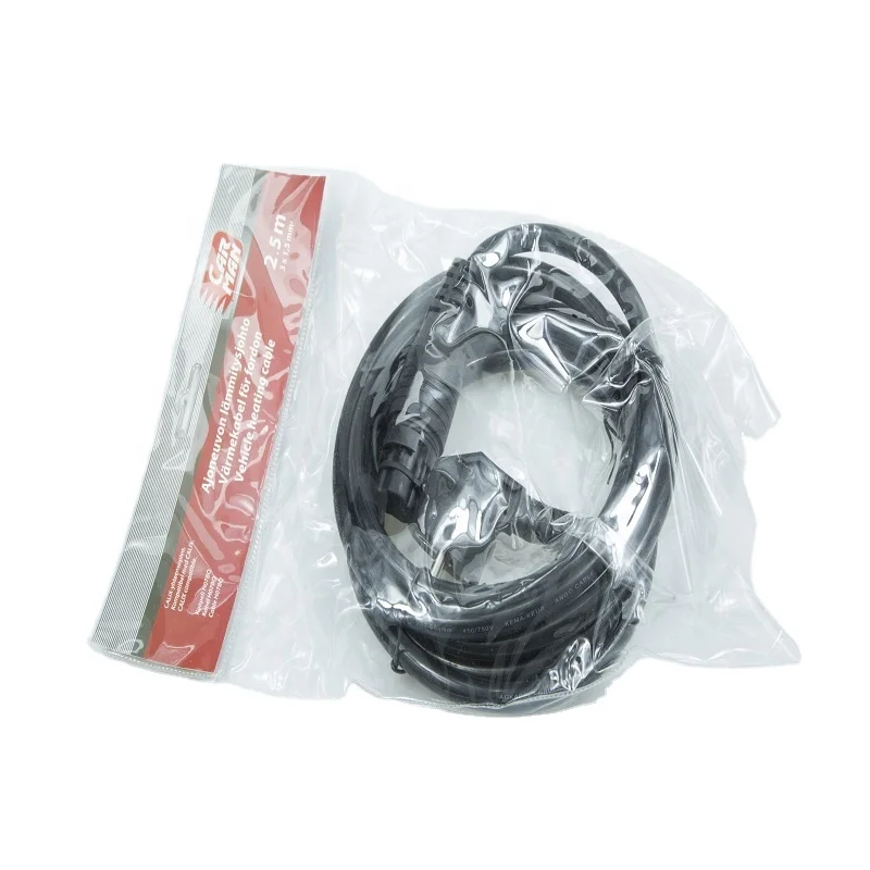 CE Approved H07BQ-F  3G1.5MM2 Electric Cold-resistant AC 2 Pin Power Cord Black For Nordic Car Engine Power On C13 Dc 6 Volt