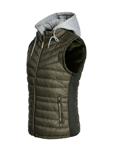 OEM высокое качество модный женский пуховик на заказ жилет без рукавов Женский пуховой со съемным капюшоном