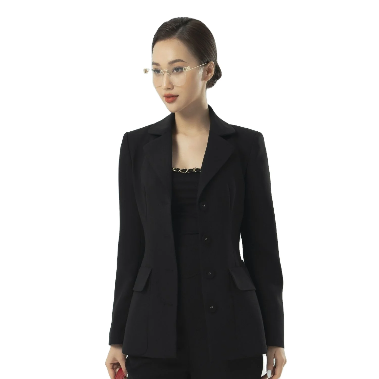 New 2022   Formal Fashion Women Vest and Waistcoats Solid Black Vest with Pocket Office Lady Outerwear  Best Wholesale Price