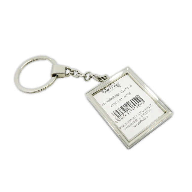 Изготовленный на заказ высококачественный металлический брелок для ключей Мини фоторамка брелок