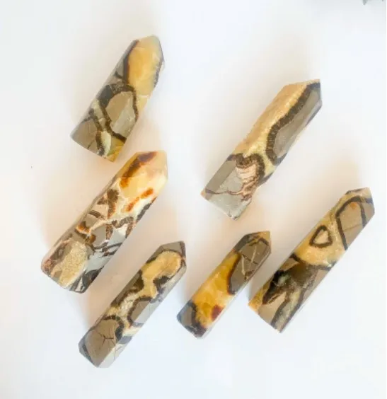 Septarian   crystal  Tower Points |  wholesale  Polished Healing Crystal Point Energy Quartz Tower Obelisk  Wand for decor
