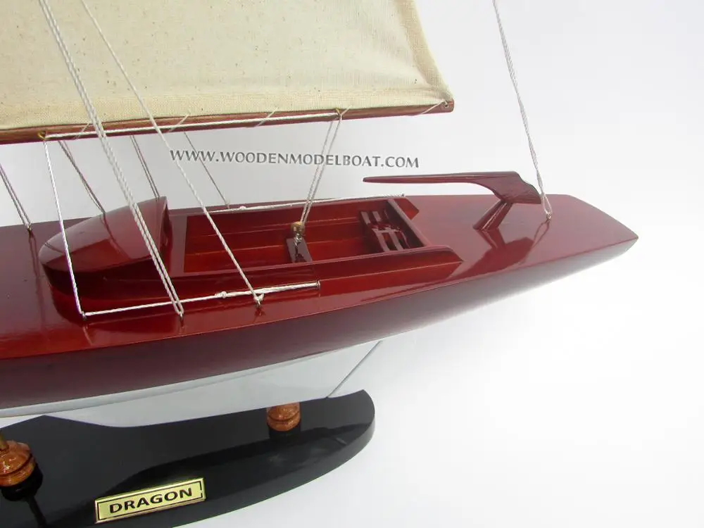 DRAGON PAINTED WOODEN MODEL BOAT_ WOODEN HANDICRAFT MODEL WHOLESALE WITH DISCOUNT
