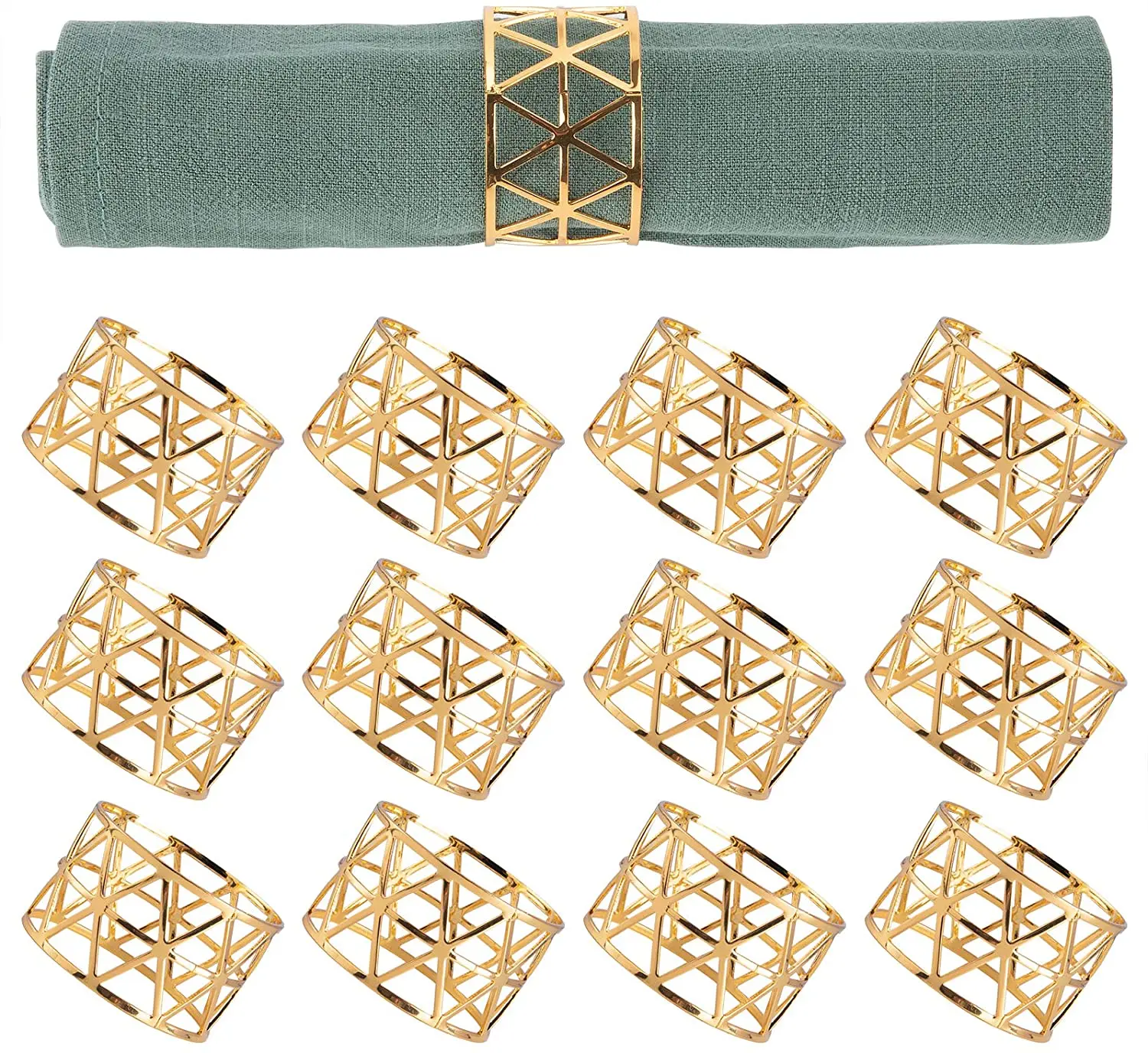 Round Antique Brilliant Life Napkin Rings Holder - Gold Decorative Handicrafts Napkin Rings Holder by KSN Metal Everyday 30 Days