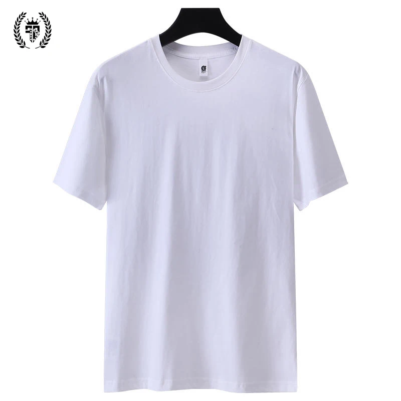 Drop Shoulder 100% Cotton  Custom Print OEM Logo Shirt Plain Blank Men Short Sleeve T Shirt  O Neck Tshirt