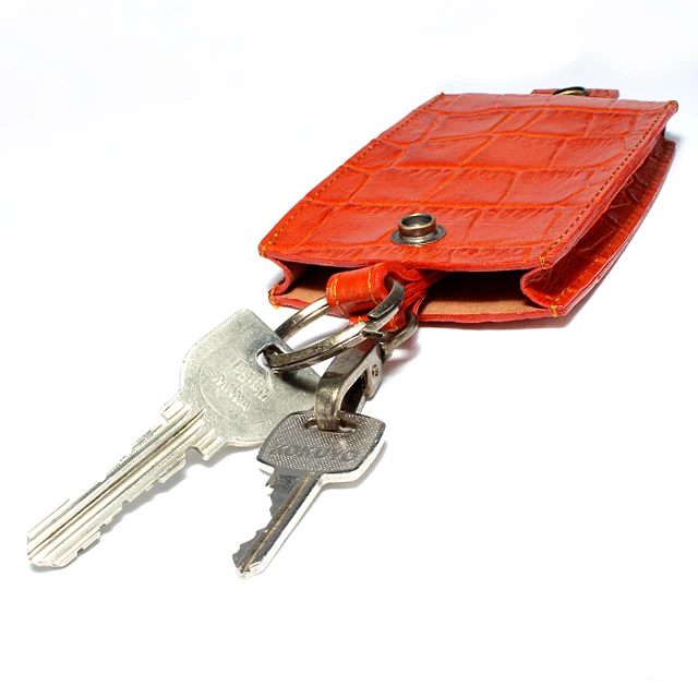 Key Ring - made in Japan with Crocodile Embossed Genuine Leather