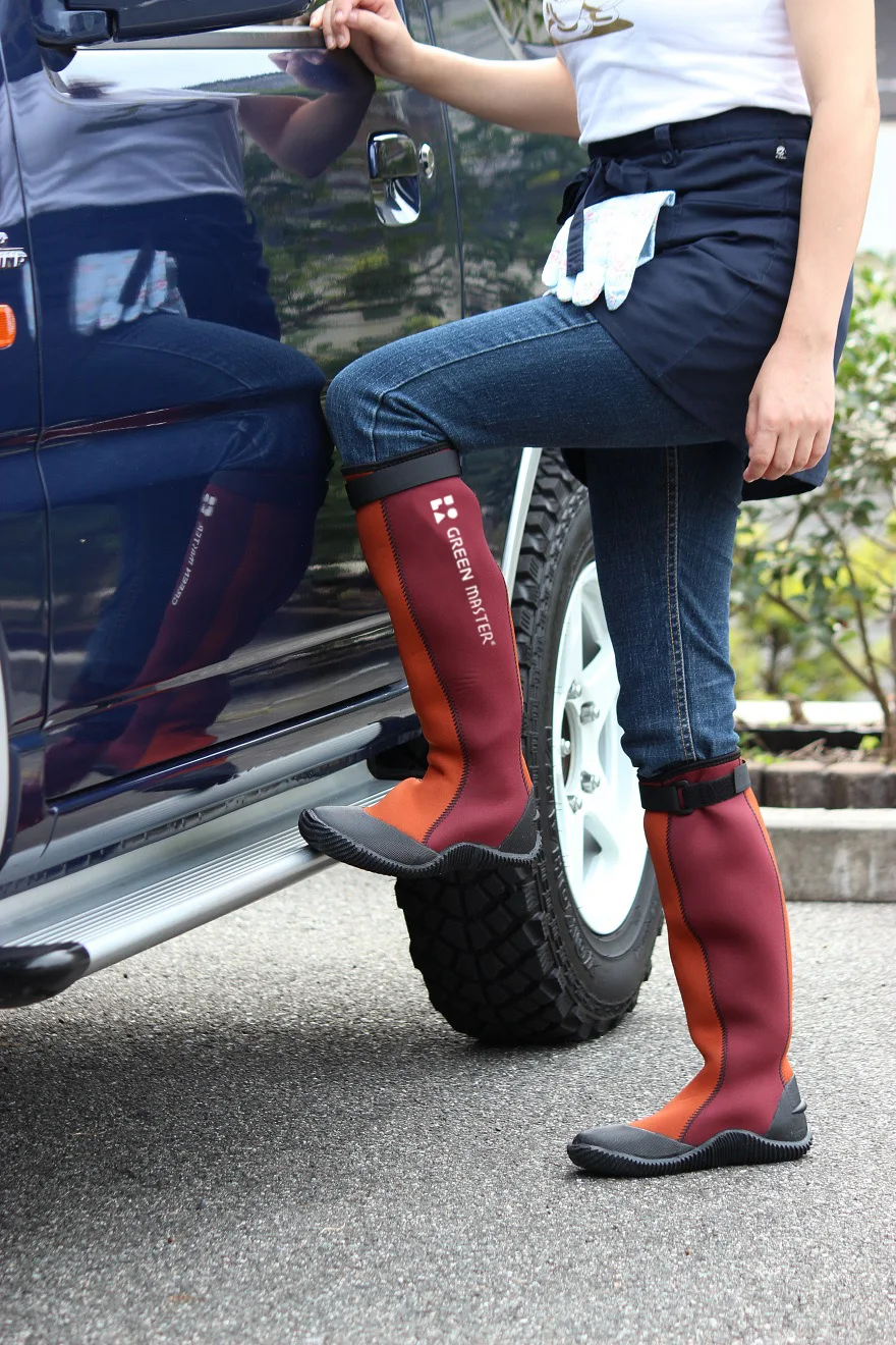 Сапоги резиновые сапоги водонепроницаемые длинные для улицы садоводства модные высокого качества сделано в Японии