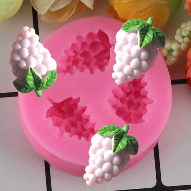 Grapes Silicone Mold 3D Craft Soap Moulds Fondant Cake Decorating Moulds Chocolate Candy Gumpaste Clay Molds