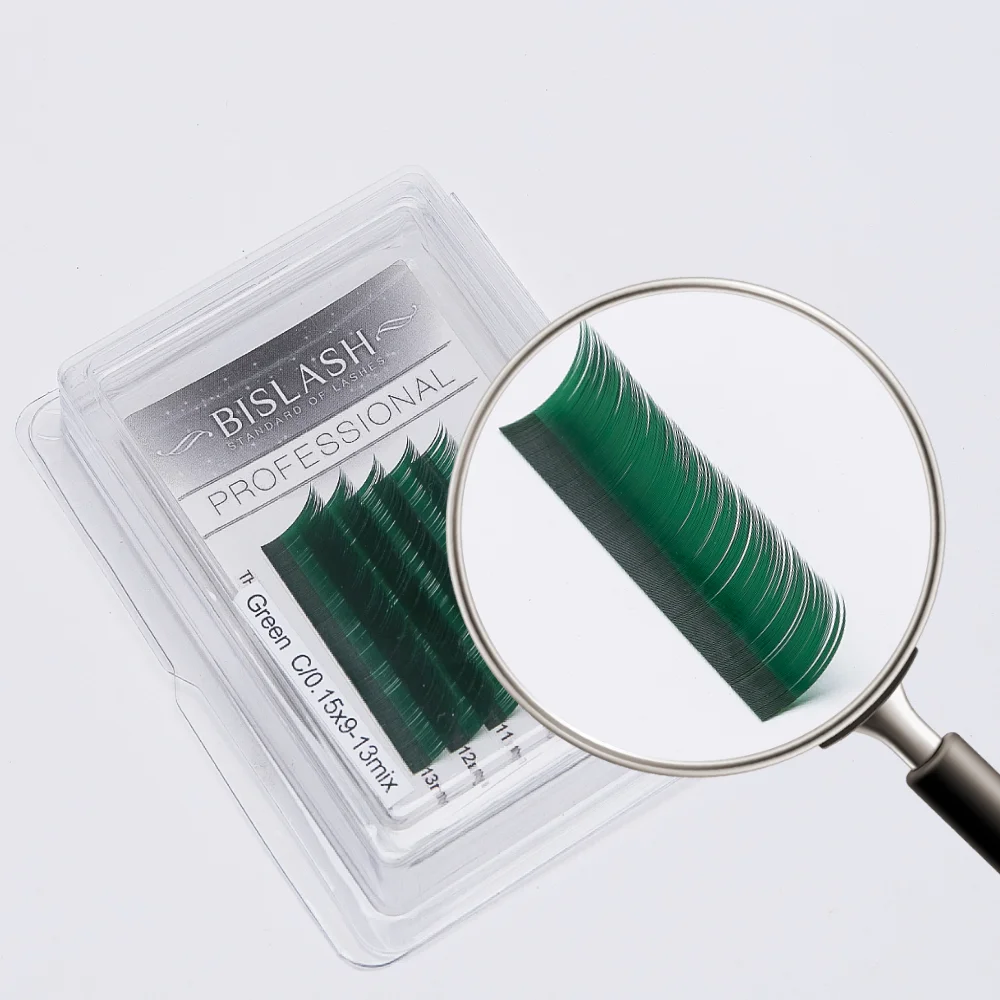 Colored Eyelashes Extension  Green 5Lines  OEM