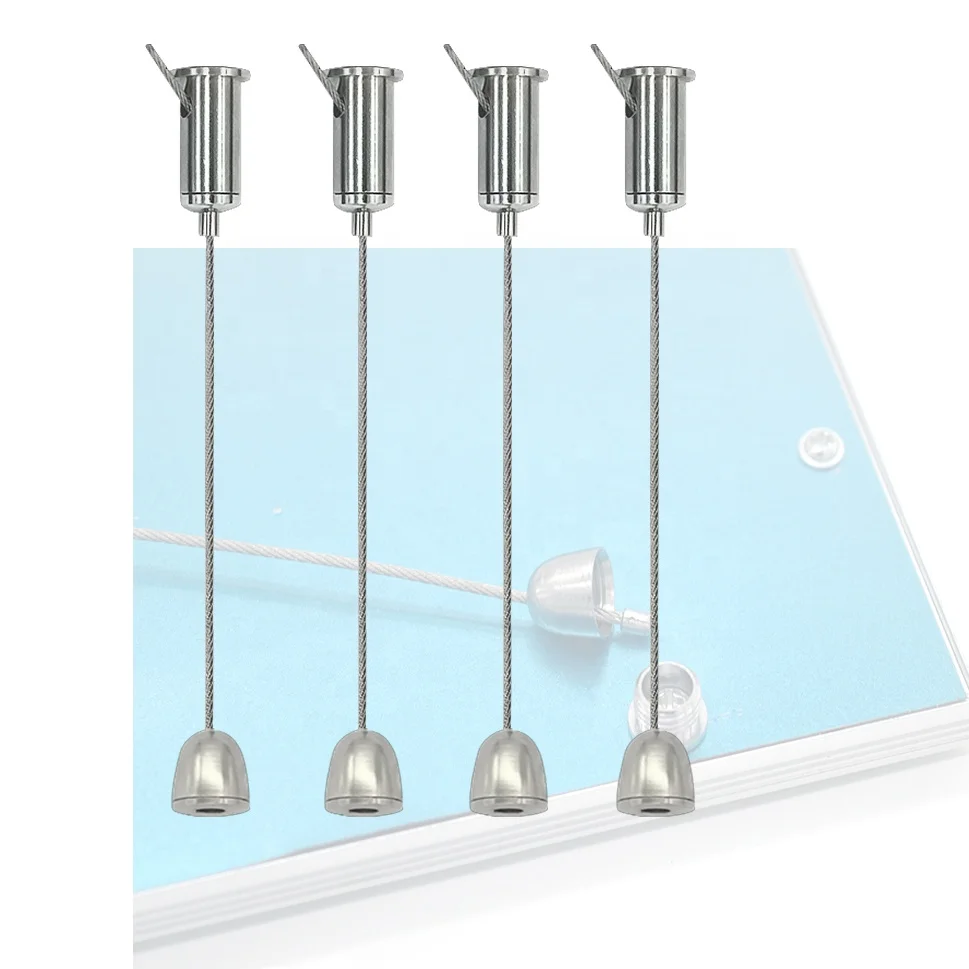 Adjustable Iron Wire Rope Cable Gripper Hanging Kit For Panel Lamp