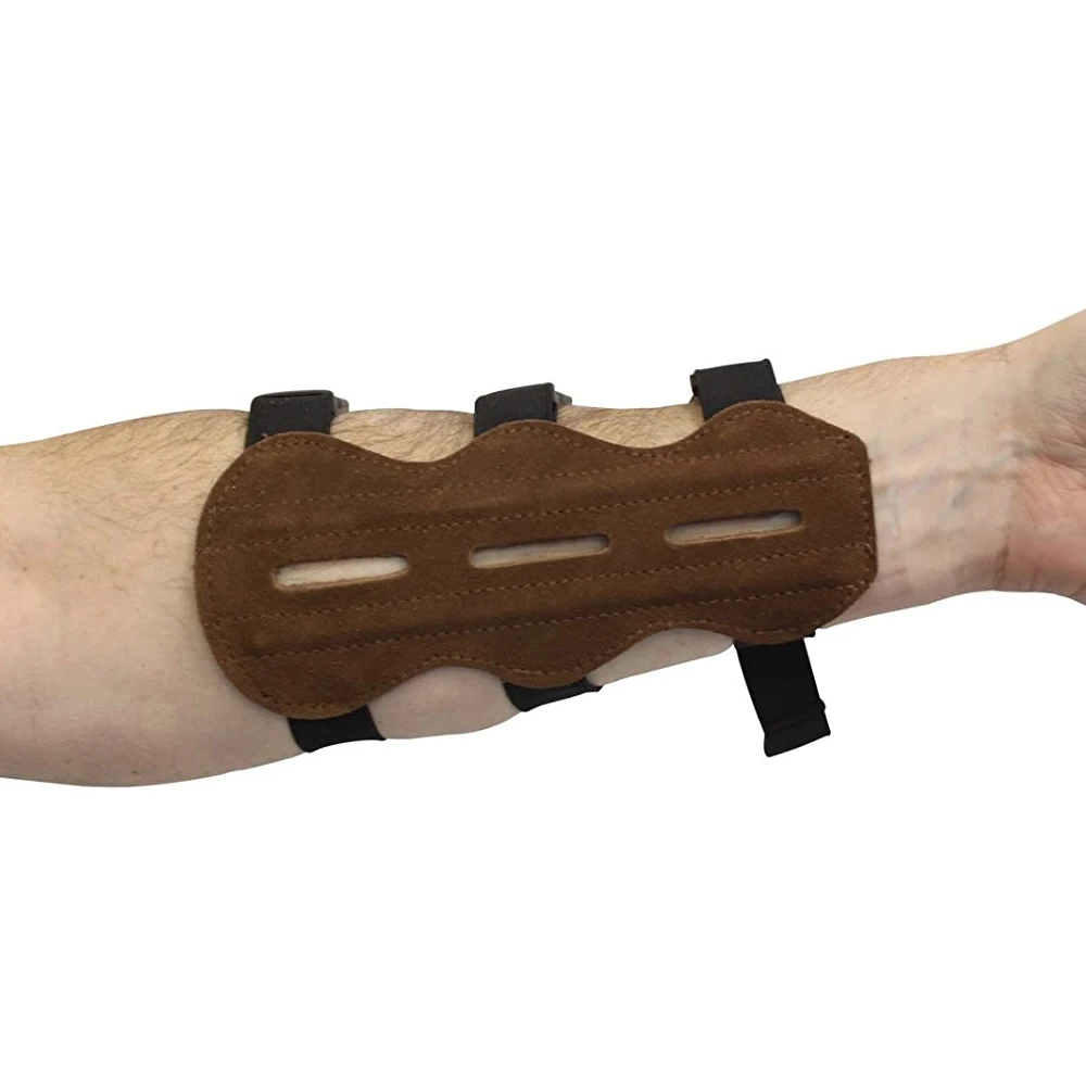 PU Leather Archery Arm Guard Hand Protector Hunting Shooting / Handmade Archery Leather Adjustable Arm Guard