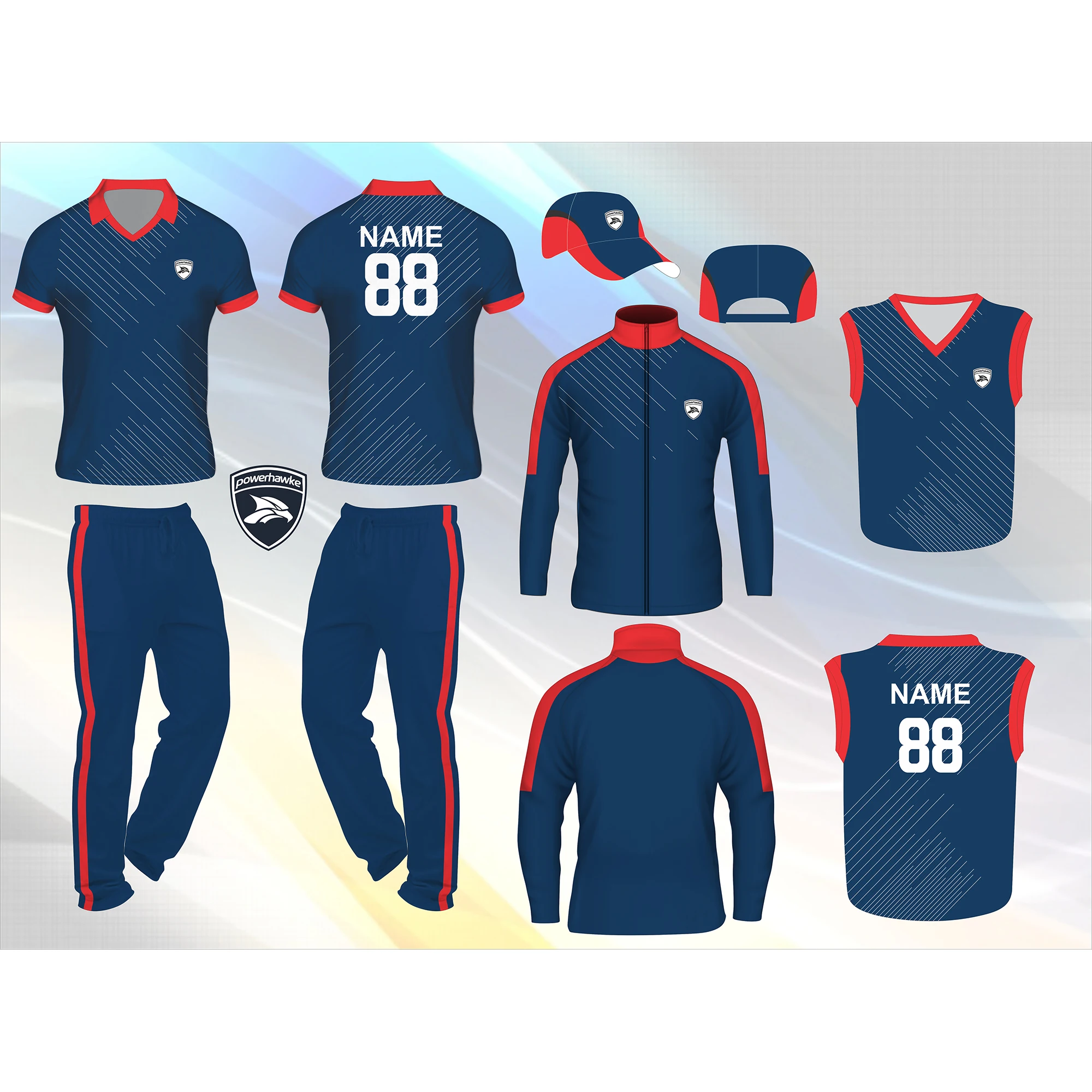 Premium Quality New Model Best Custom Logo Print Design Cricket Jerseys With Cricket Jacket and Cricket Jumper