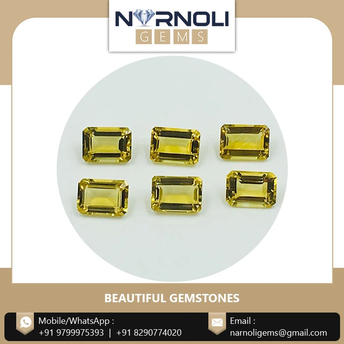 Octagon Gemstone Semiprecious Gold Quartz Premium Beautiful Appearance Green Natural Narnoli Gems Jewellery Oval Cut 14 X 10 Mm