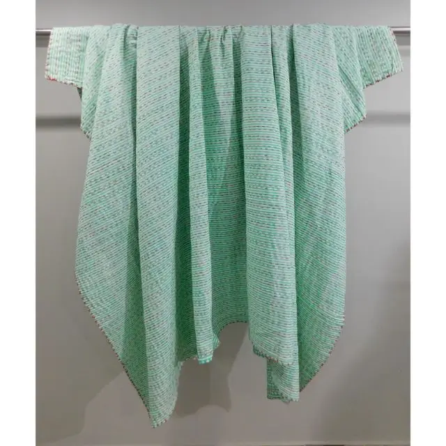 Handmade kantha quilt hand block printed bedding throw coverlet reversible cotton kantha bedspread queen and twin size bedcover