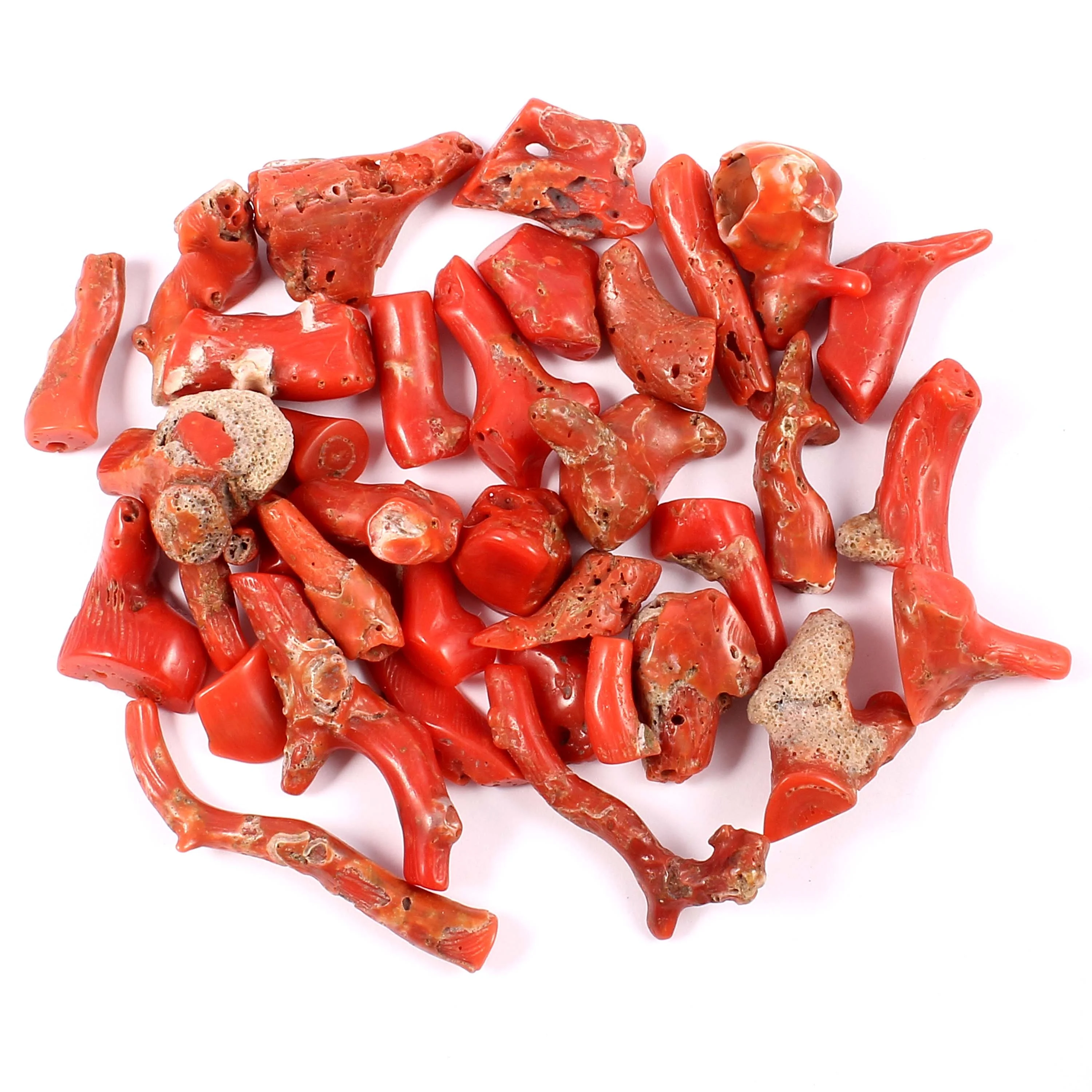 Natural Italian Red Coral Branches Polished Loose Gemstone Making Jewelry Necklace/Bracelet