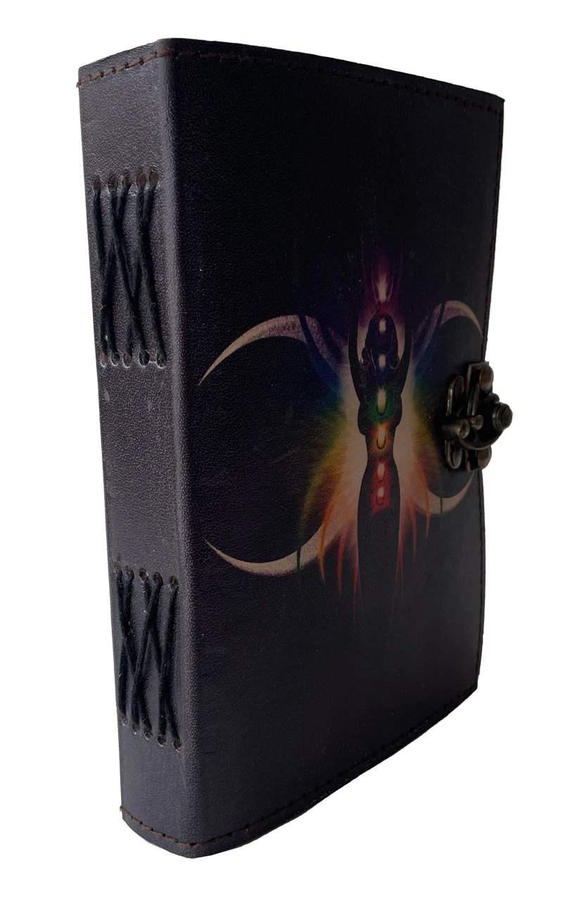 Wholesaler Genuine Leather Vintage Journal Witch Decor Book Of Shadows Triple Moon Goddess Witchcraft Journal Note Book Or Diary