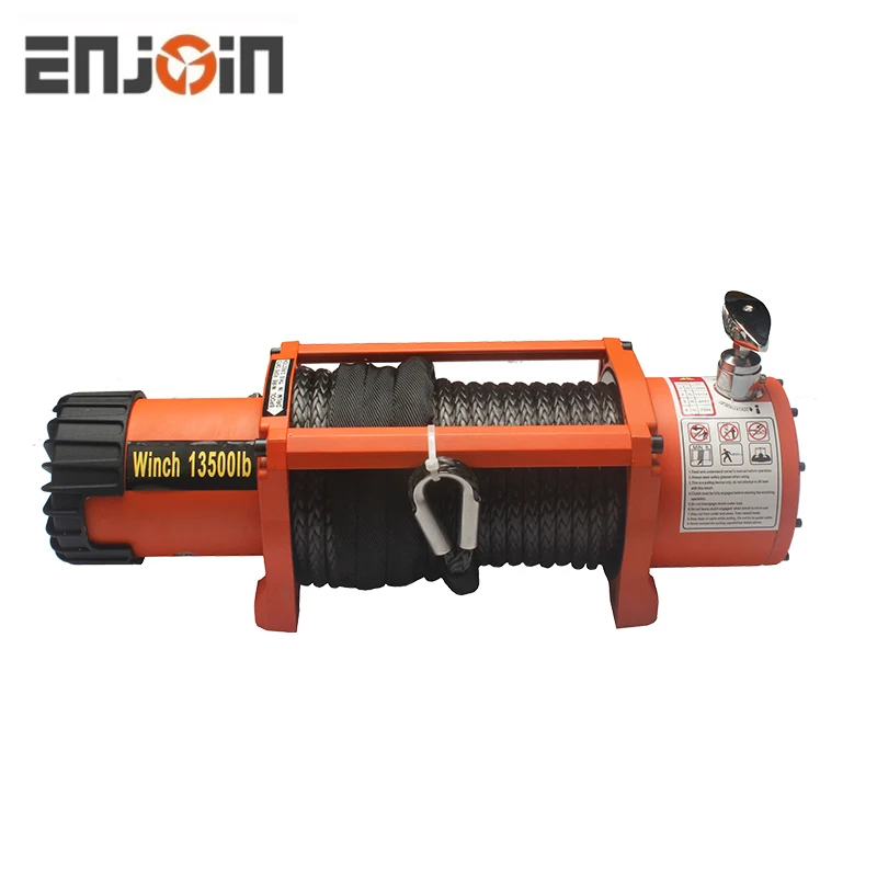 ENJOIN 12V 13500lbs winch OEM 4X4 Wholesale 13500lbs with Synthetic Rope 4x4 Offroad Accessories Electric Winch