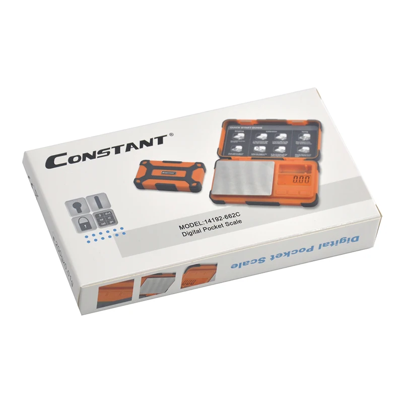 Constant-662C  Digital Electronic Pocket weighing balance counting mini Jewelry scale LCD Display Type 0.01-200G  With 50g farma