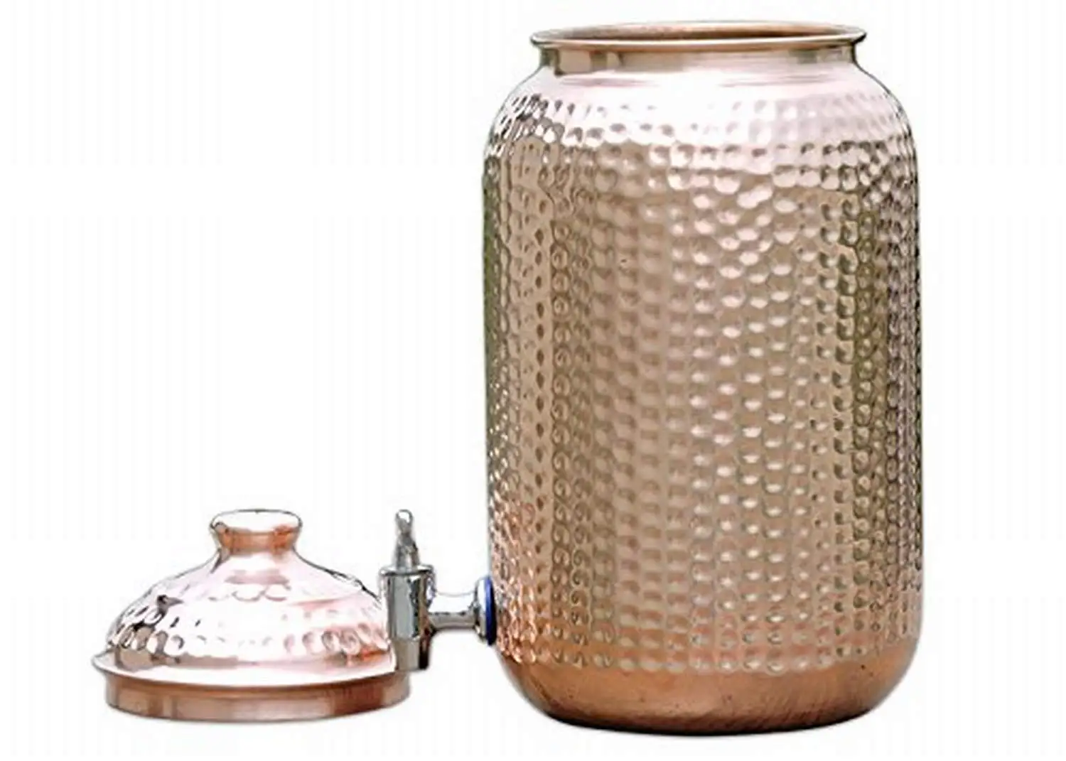 Hammered Design Copper Dispenser / Matka / Pot / Container / Tank for Water Storage For Home Hotel Kitchen and Hallway..