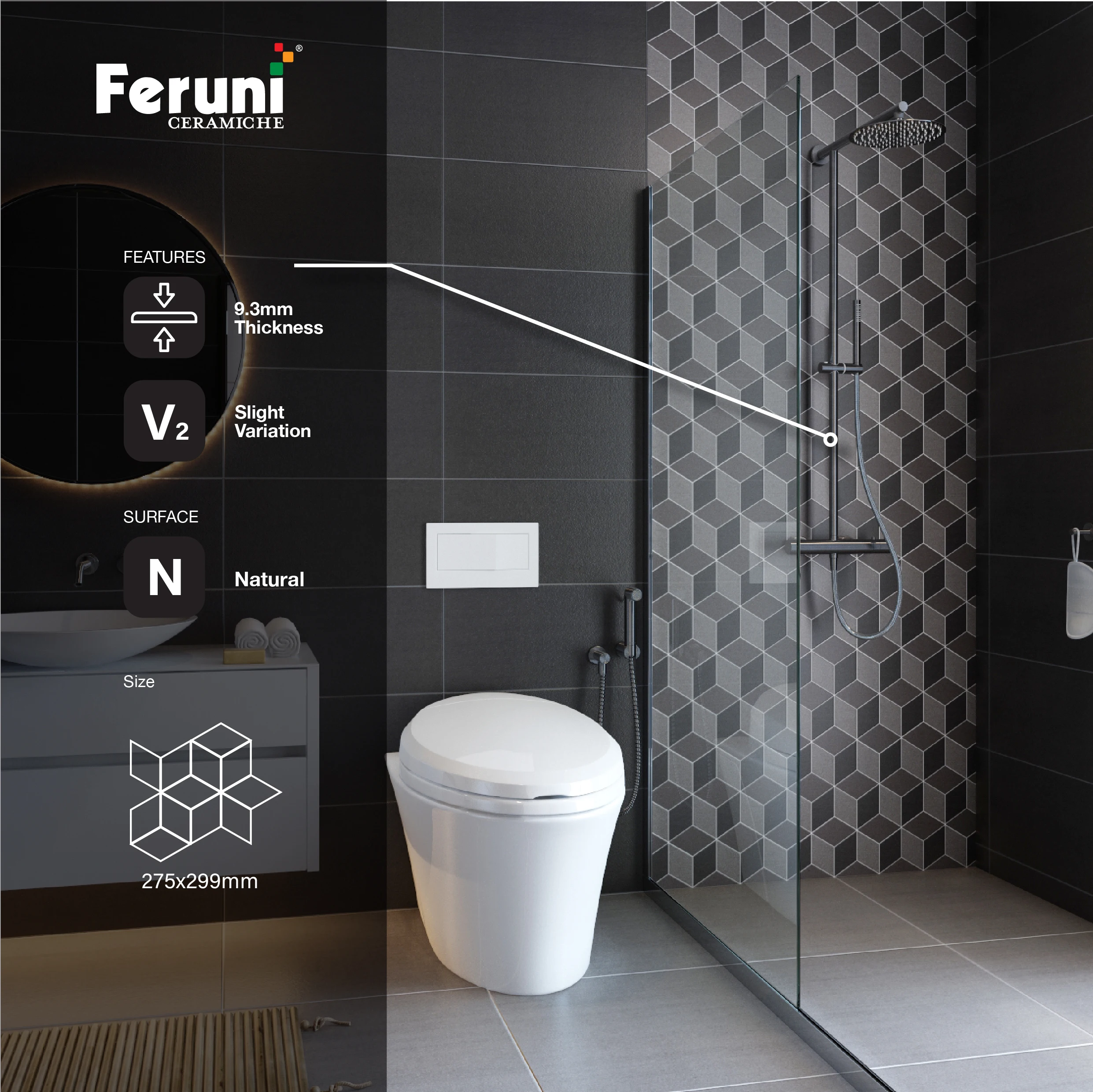 Luxury Tiles Rhombus Shape Glazed Porcelain Tiles for Kitchen Backsplash 275x299mm Decorative Tiles For Living Room Bathroom