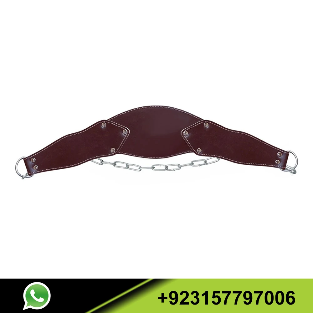 Premium Dip Belt with Chain - Weight Belt with Chain for Weightlifting Pullups and Dips High Comfort Leather Dip Belt