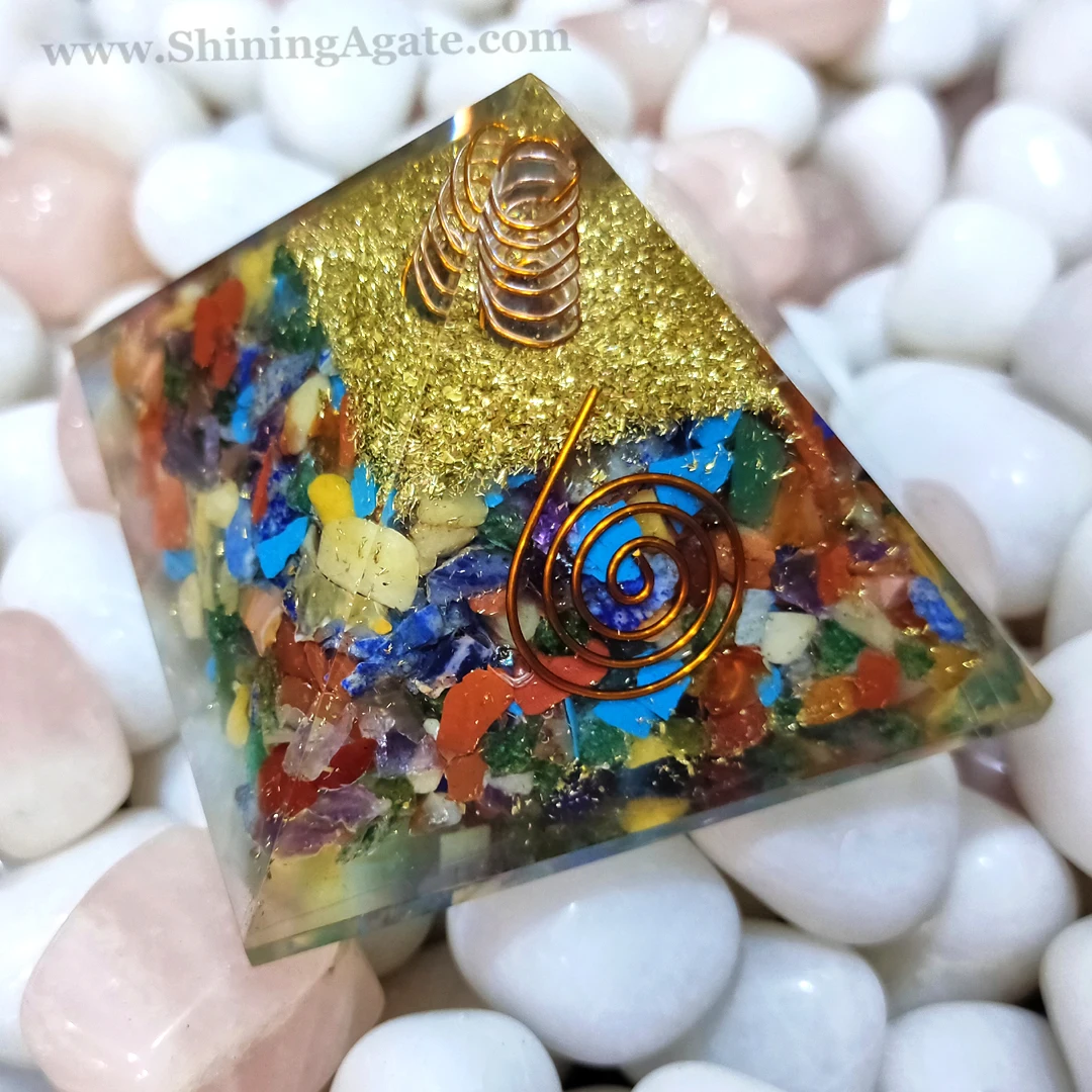 Mix Gemstone Orgone Pyramid Wholesale Healing Orgone Pyramid for EMF Protection Reiki Healing Pyramid for Meditation